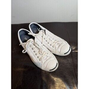 Converse Jack Purcell White Leather Sneaker Low Top Size Men 6 Women 8